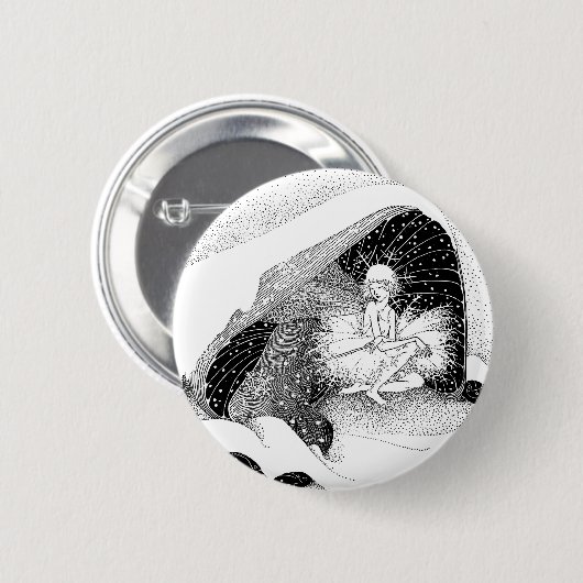 Die Fee im Winter-Knopf Button (Vorne & Hinten)