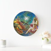 Die Fee u. der Drache Große Wanduhr (Zuhause)
