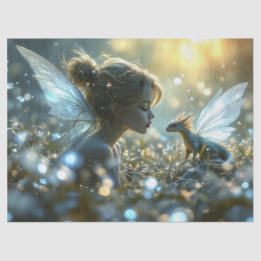 Die Fee und ihr Lieblingsdrache Seidenpapier (Vorderseite)