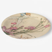 Die Feen springend auf Blumen Pappteller (Schrägansicht)