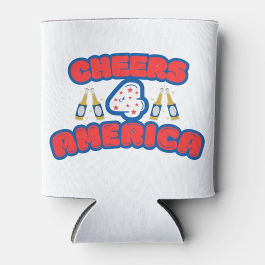 Die Feier 4 Amerika in Rot, Weiß und Blau Dosenkühler (Vorderseite)