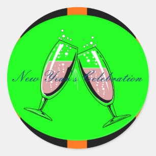 Die Feier des neuen Jahres Runder Aufkleber