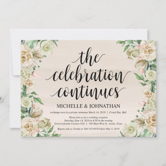 Die Feier, Elopement Empfang Einladung (Vorderseite)