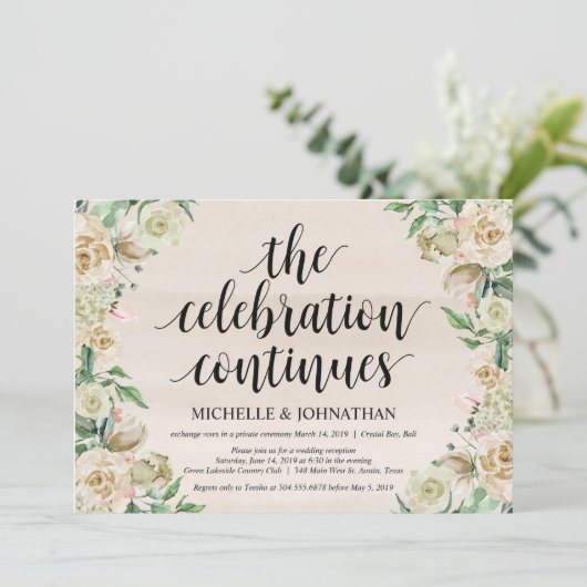 Die Feier, Elopement Empfang Einladung (Stehend Vorderseite)