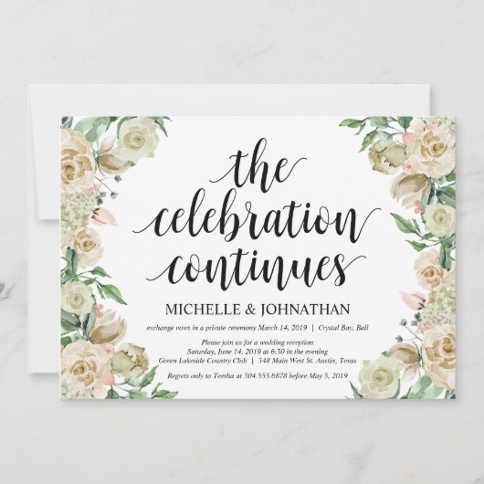 Die Feier, Elopement Empfang Einladung (Vorderseite)