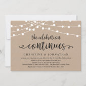 Die Feier geht weiter, das Party der Hochzeit Einladung (Vorderseite)