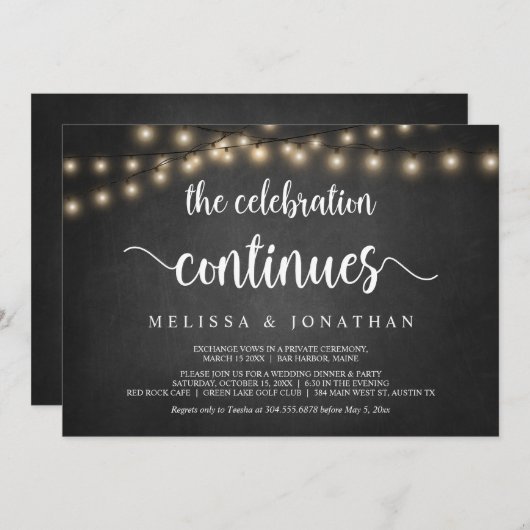 Die Feier geht weiter: Einladung zur Hochzeit (Vorne/Hinten)