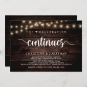 Die Feier setzt die rustikale Hochzeitsfeier fort Einladung (Vorne/Hinten)