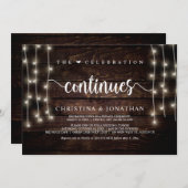 Die Feier setzt die rustikale Hochzeitsfeier fort Einladung (Vorne/Hinten)