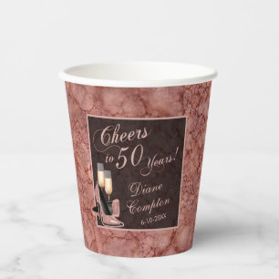 Die Feier zu 50 Jahren Rose Gold Geburtstag Pappbecher