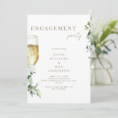 Die Feier zur US Champagne Toast Engagement Party Einladung (Stehend Vorderseite)