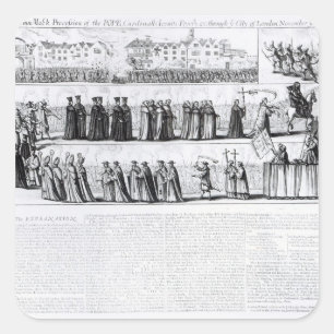 Die feierliche Mock-Prozession Quadratischer Aufkleber