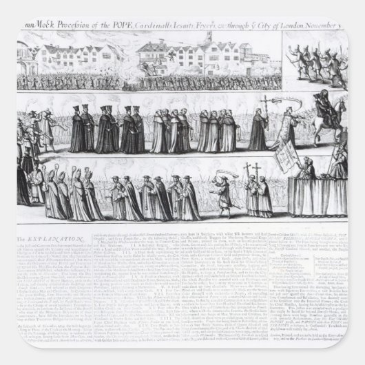 Die feierliche Mock-Prozession Quadratischer Aufkleber (Vorderseite)