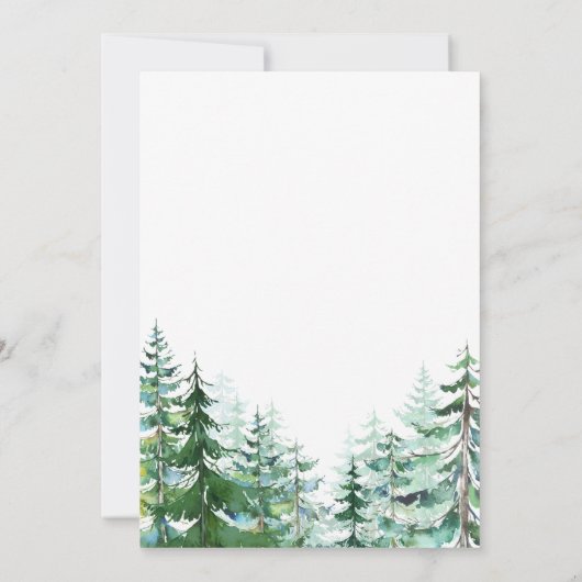 Die Feiertage reißen Waldweihnachtsfest-Party Einladung (Rückseite)