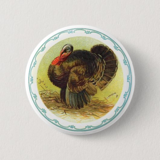Die Feiertags-Erntedank-Türkei-Knopf Button (Vorderseite)