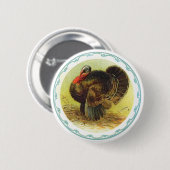Die Feiertags-Erntedank-Türkei-Knopf Button (Vorne & Hinten)