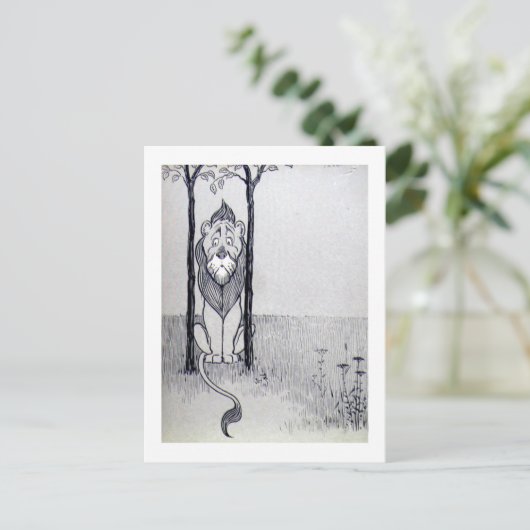 Die feige Löwe Postkarte (Stehend Vorderseite)