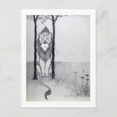 Die feige Löwe Postkarte (Vorderseite)