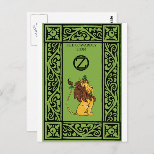 Die feige Löwe Postkarte (Vorne/Hinten)