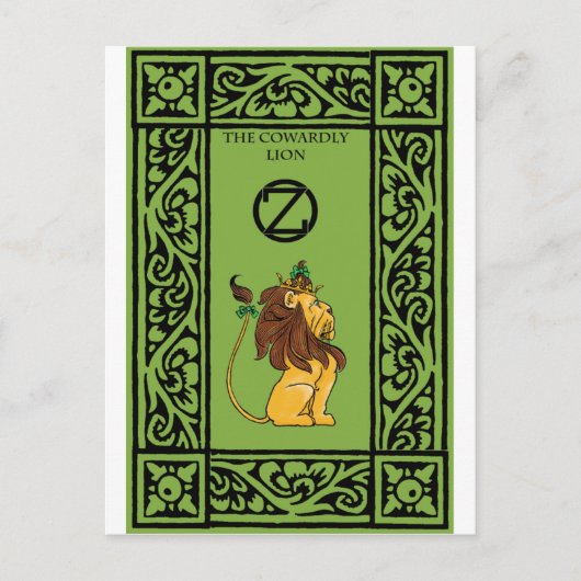 Die feige Löwe Postkarte (Vorderseite)