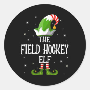 Die Feldhockey-Elfen-Familie passende Gruppe Weihn Runder Aufkleber