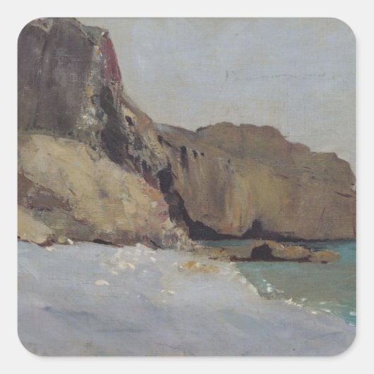 Die Felsen in Vallieres bei Royan Quadratischer Aufkleber (Vorderseite)