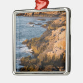 Die Felsenküste von Isle au Haut in Maine Ornament Aus Metall (Links)
