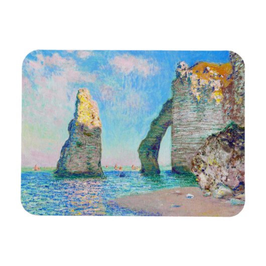 Die Felsennadel und der Porte d'Aval Claude Monet Magnet (Horizontal)