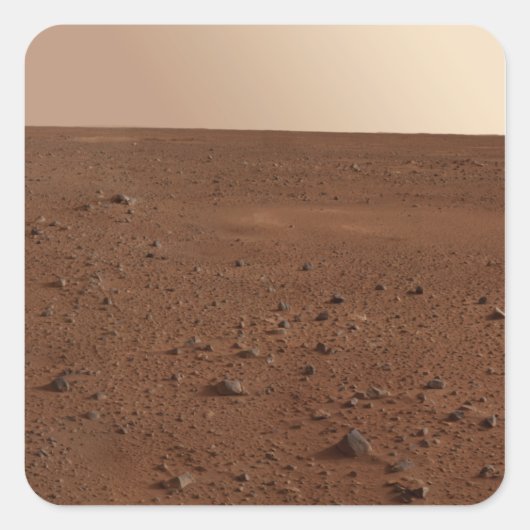 Die felsige Oberfläche der Mars Quadratischer Aufkleber (Vorderseite)