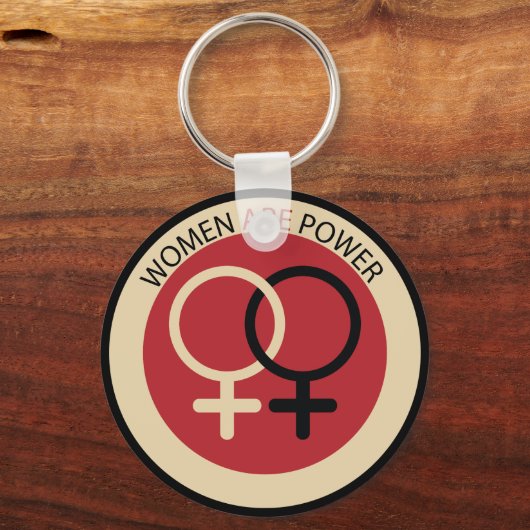 Die feministische Kunst "Women are Power" ist schw Schlüsselanhänger (Rückseite)