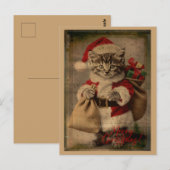 Die 'Festive Folly'-Kätzchen-Weihnachtskarte Postkarte (Vorne/Hinten)