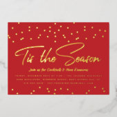 Die Festliche Feiertagsparty Gold Confetti Folieneinladung (Vorderseite)