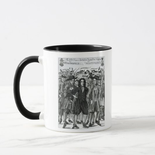 Die Festnahme des Richters Jeffreys 1689 Tasse (Links)