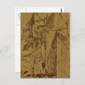 Die Festung von Carcassone Postkarte (Vorne/Hinten)