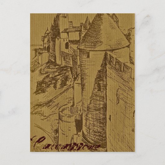Die Festung von Carcassone Postkarte (Vorderseite)