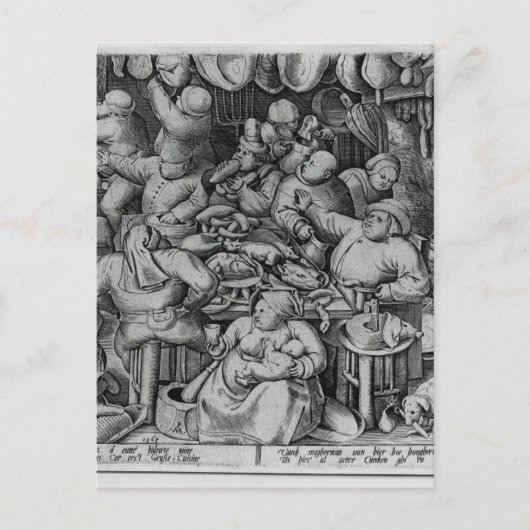 Die fette Küche von Pieter Bruegel der Ältere Postkarte (Vorderseite)