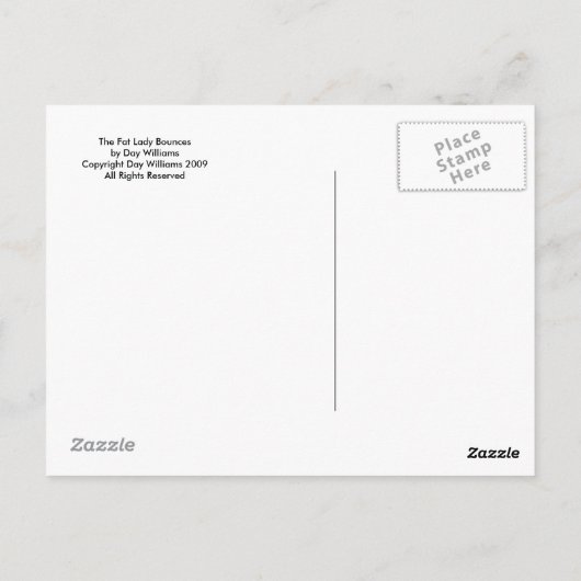 Die fette Lady Bounces Postkarte (Rückseite)
