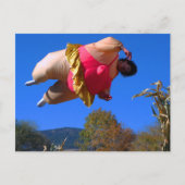 Die fette Lady Bounces Postkarte (Vorderseite)