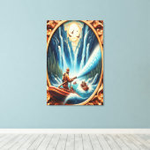 Die Feuerwehrleute verfrachteten sich auf ihr Boot Leinwanddruck (Insitu (Holzboden))