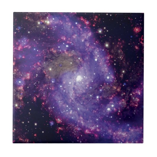 Die Feuerwerksgalaxie Weltraum-Foto Fliese (Vorderseite)