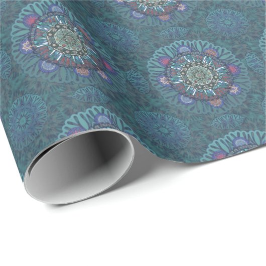 Die Filterluftwaffe Blue Manipur Mandala Geschenkpapier (Rolleneckpunkt)