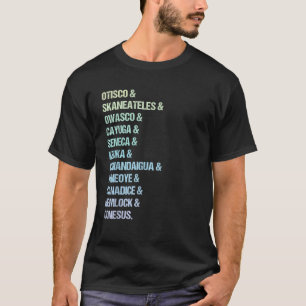 Die Finger Lakes von NY Vintage Retro Liste New Yo T-Shirt
