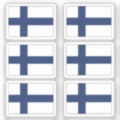 Die finnische Flagge mit 6 Aufkleber (Vorderseite)