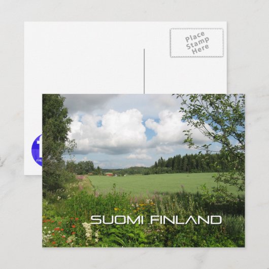Die finnische Landschaft Postkarte (Vorne/Hinten)