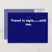 Die Firma MJJ., Reisen mit Stil......... mit mir. Postkarte (Vorne/Hinten)