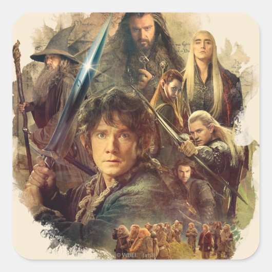 Die Firma und die Elfen von Mirkwood Quadratischer Aufkleber (Vorderseite)