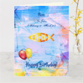 Die Fische - Fische Geburtstag (19. Februar - März Karte (Gelbe Blume)