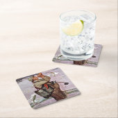 Die Fische springen Rechteckiger Pappuntersetzer (Vor Ort)