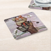 Die Fische springen Rechteckiger Pappuntersetzer (angewinkelt)