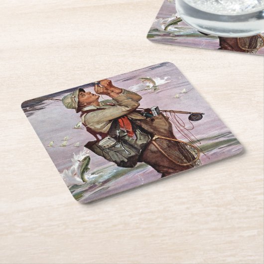 Die Fische springen Rechteckiger Pappuntersetzer (angewinkelt)